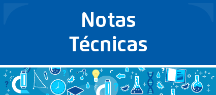 O botão tem o fundo azul escuro com a escrita Notas Técnicas na cor branca.